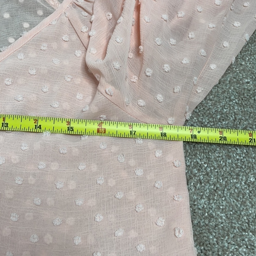 Lulu's Thrills and Frills Blush Pink Swiss Dot Ruffled Long Sleeve Top - Picture 13 of 15